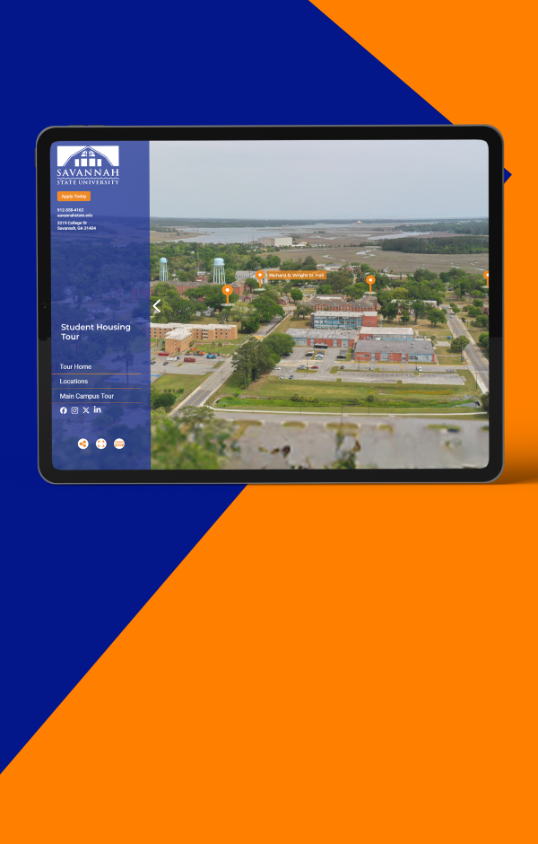 Savannah State Virtual Tour on tablet screen